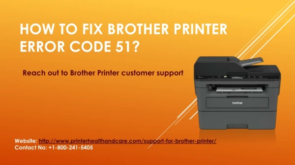How to fix Brother Printer error code 51?