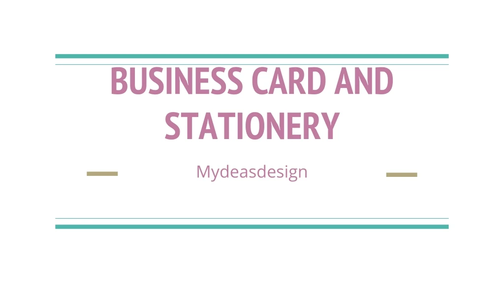 business card and stationery