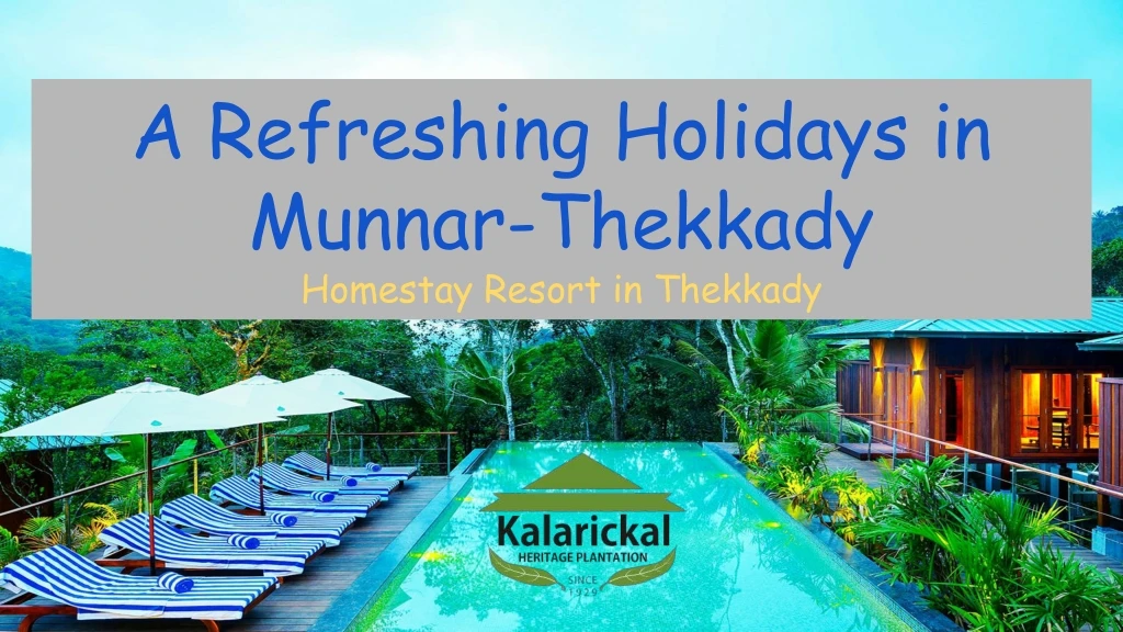 a refreshing holidays in munnar thekkady homestay resort in thekkady