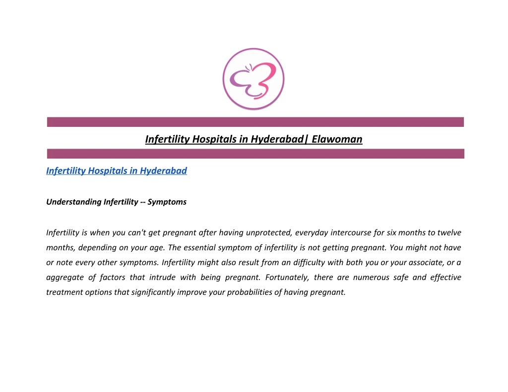 infertility hospitals in hyderabad elawoman