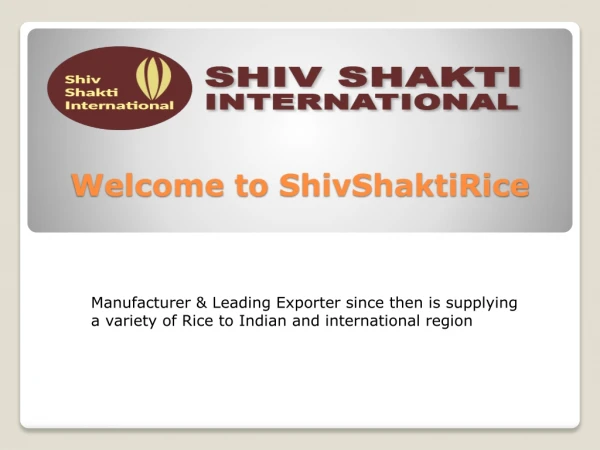 Awesome Basmati Rice Manufacturer in India