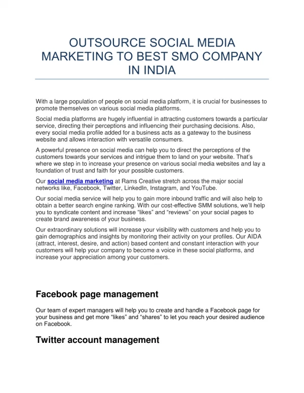 Social Media Marketing Services | Best SMO Company in India