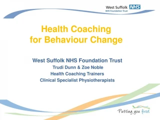 Health Coaching for Behaviour Change - slide 1