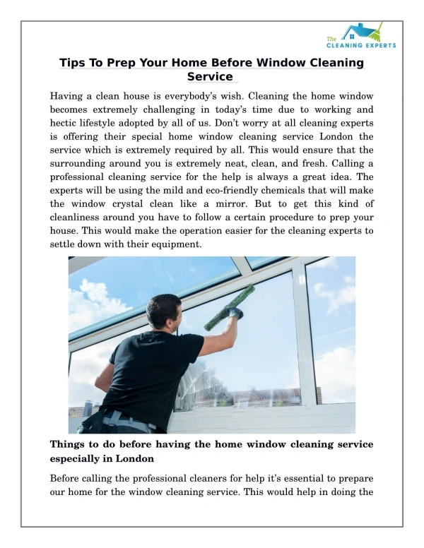 Tips To Prep Your Home Before Window Cleaning Service