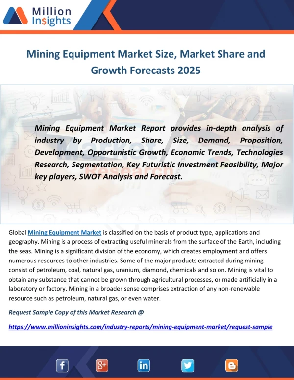 Mining Equipment Market Size, Market Share and Growth Forecasts 2025