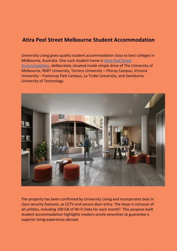 Atira Peel Street Melbourne Student Accommodation