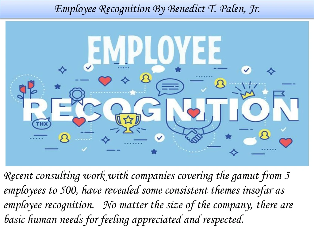 employee recognition by benedict t palen jr