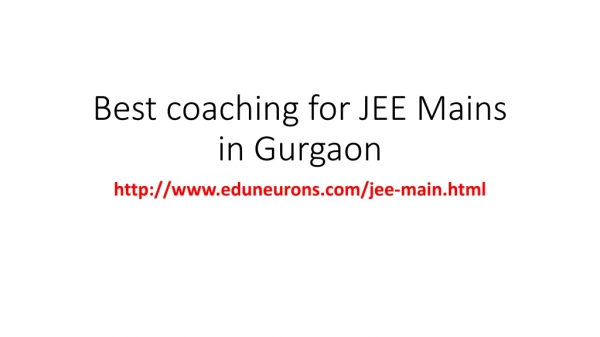 Foundation Course For IIT JEE in Gurgaon
