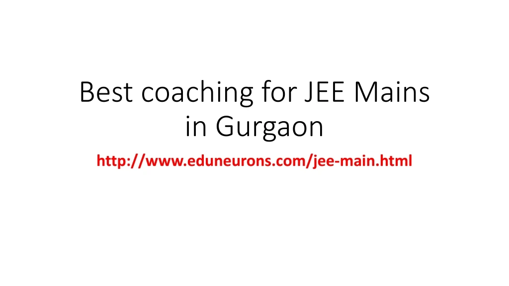 best coaching for jee mains in gurgaon