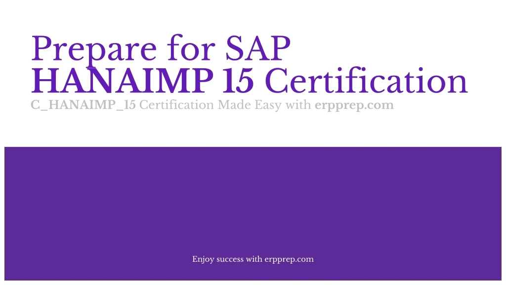 prepare for sap hanaimp 15 certification