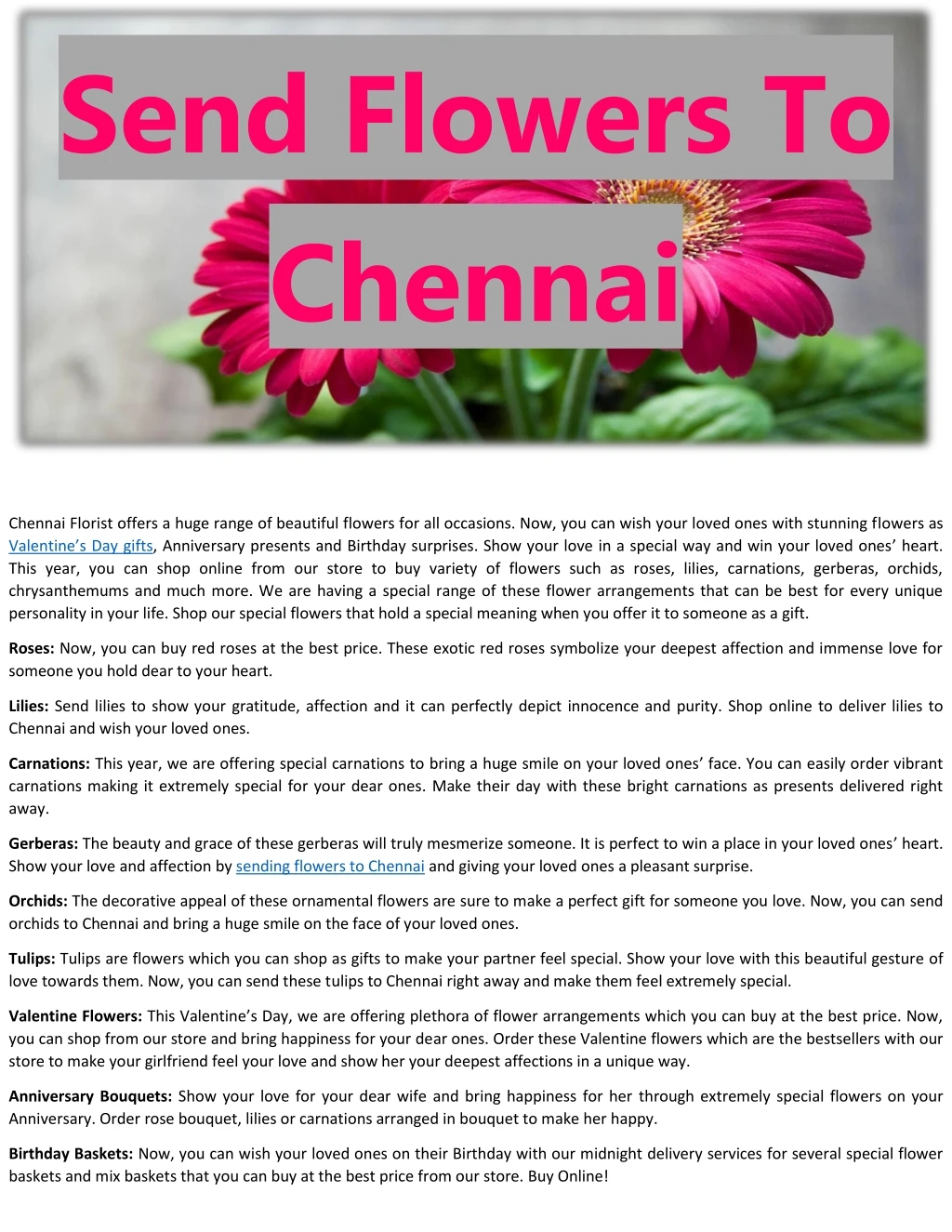 send flowers to chennai