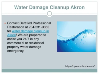 Water Damage Cleanup Akron