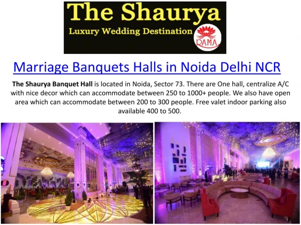 Luxury wedding halls in noida