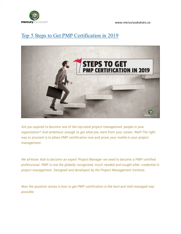 Steps to Get PMP Certification in 2019