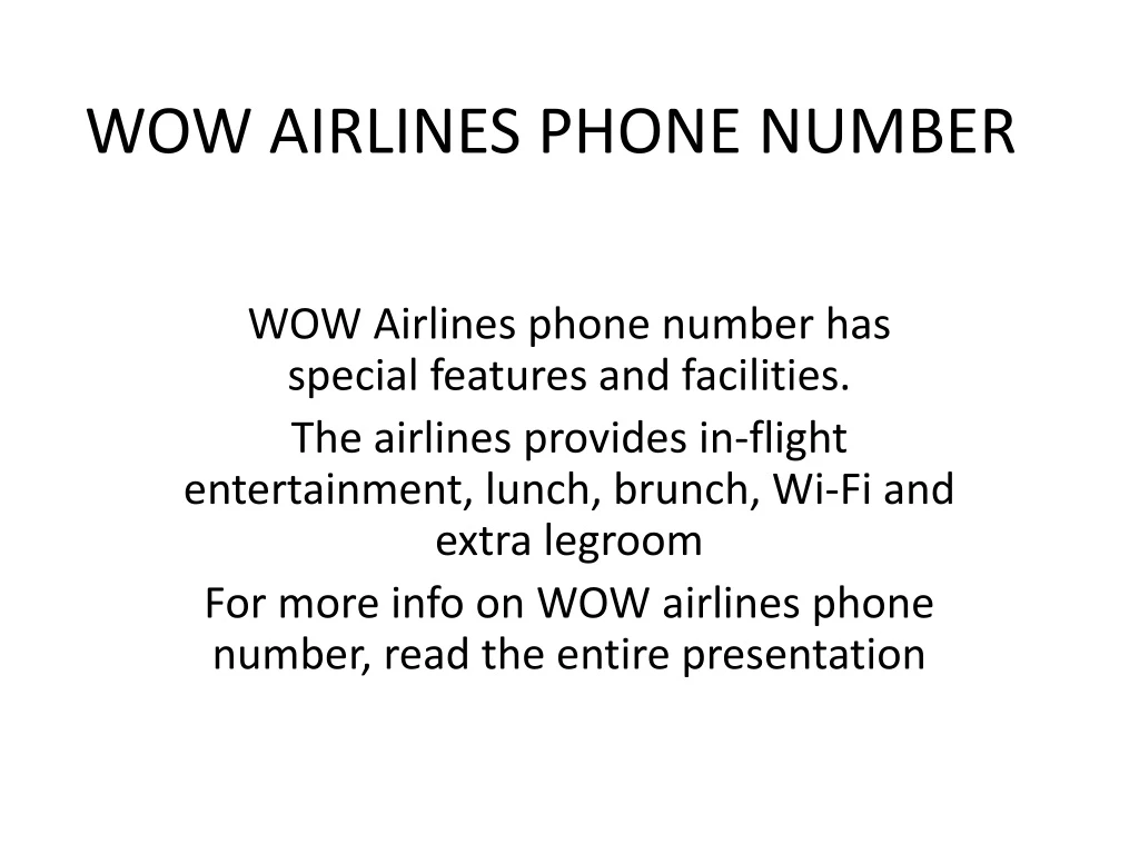 wow airlines phone number