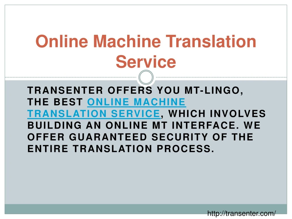 online machine translation service