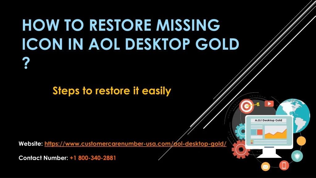 how to restore missing icon in aol desktop gold