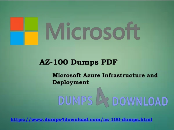 Microsoft AZ-100 Exam Dumps Updated - 2019 - Dumps4Download