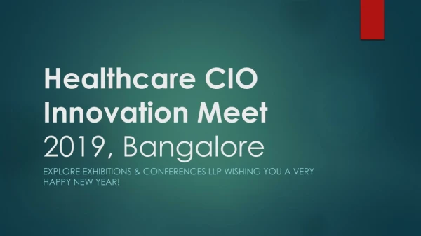 HEALTHCARE INNOVATION CIO MEET 2019 Bangalore