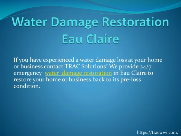 Water Damage Restoration Eau Claire