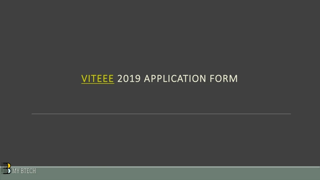 viteee 2019 application form