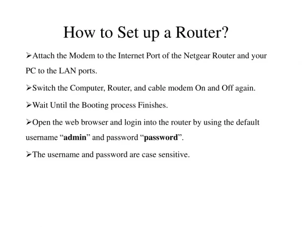 How to Set up a Router?