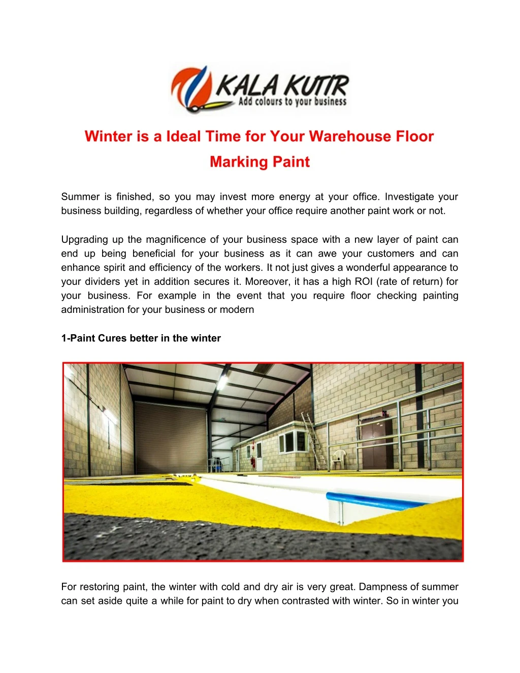 winter is a ideal time for your warehouse floor