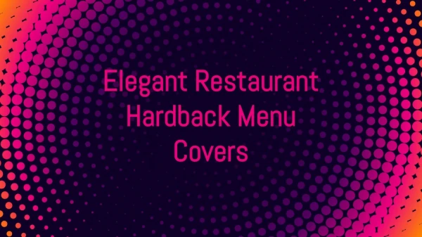 Elegant Restaurant Hardback Menu Covers