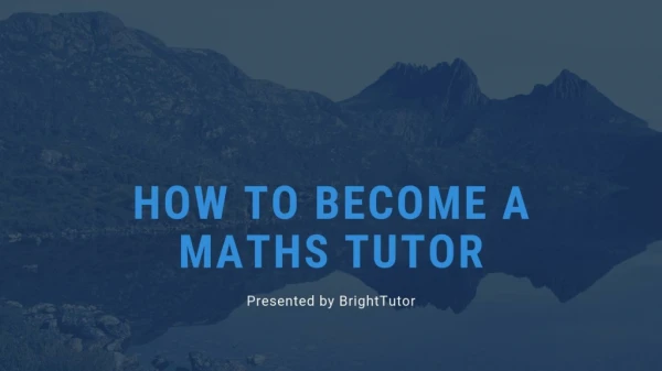 How To Become A Maths Tutor