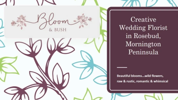 A Mornington Peninsula wedding florist suggestion