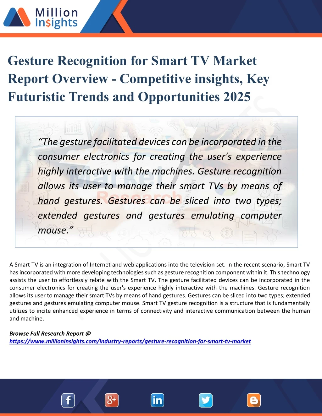 PPT Gesture Recognition for Smart TV Market Overview with detailed