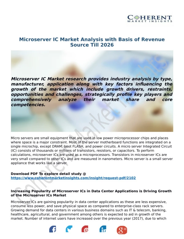 Microserver IC Market Analysis with Basis of Revenue Source Till 2026