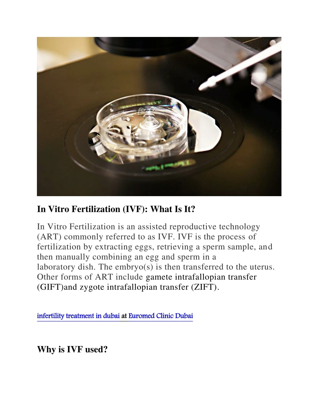 in vitro fertilization ivf what is it