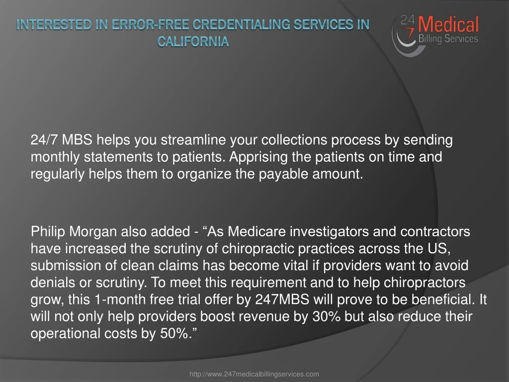 interested in error free credentialing services in california