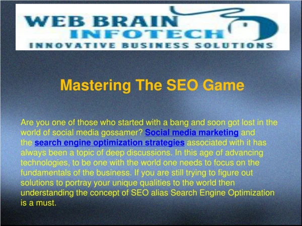 Mastering The SEO Game