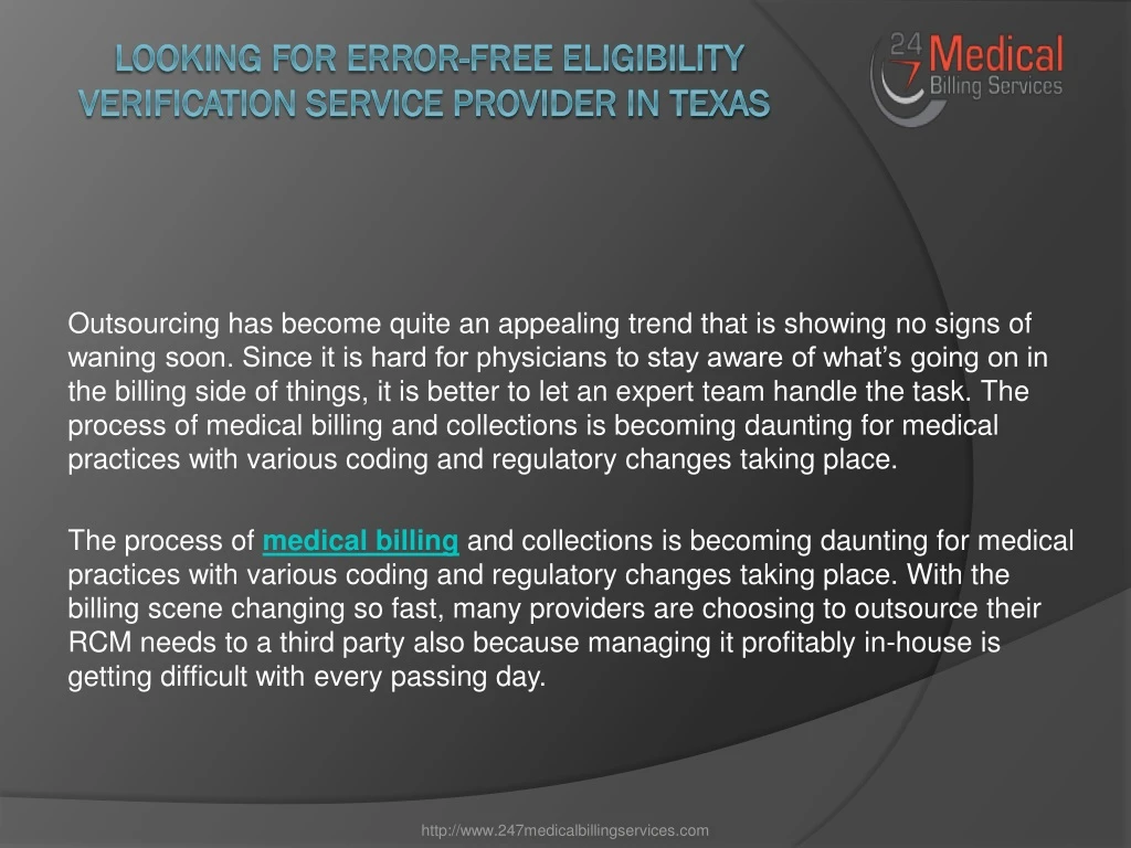 looking for error free eligibility verification service provider in texas