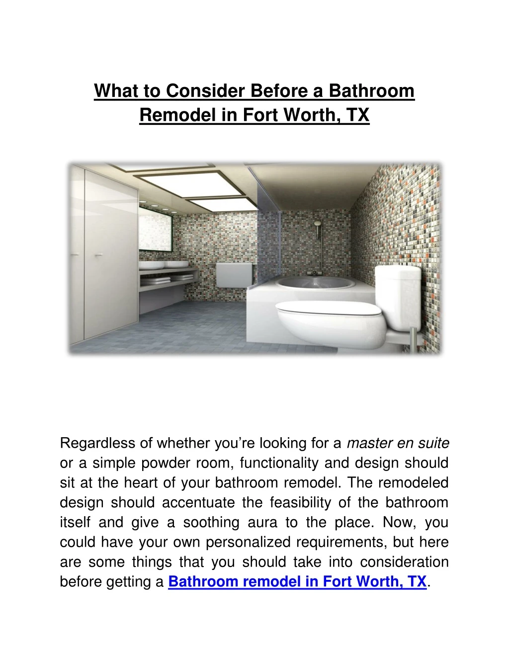 what to consider before a bathroom remodel