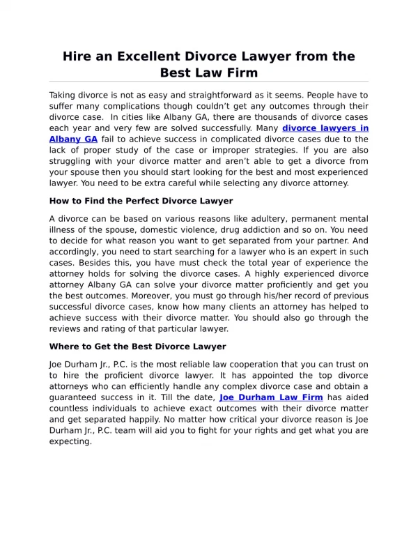 Hire an Excellent Divorce Lawyer from the Best Law Firm