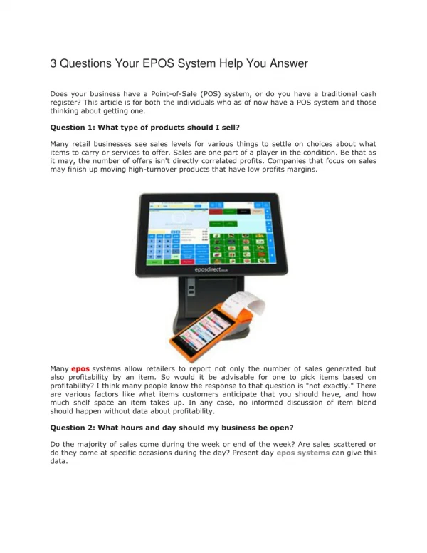 3 questions your epos system help you answer