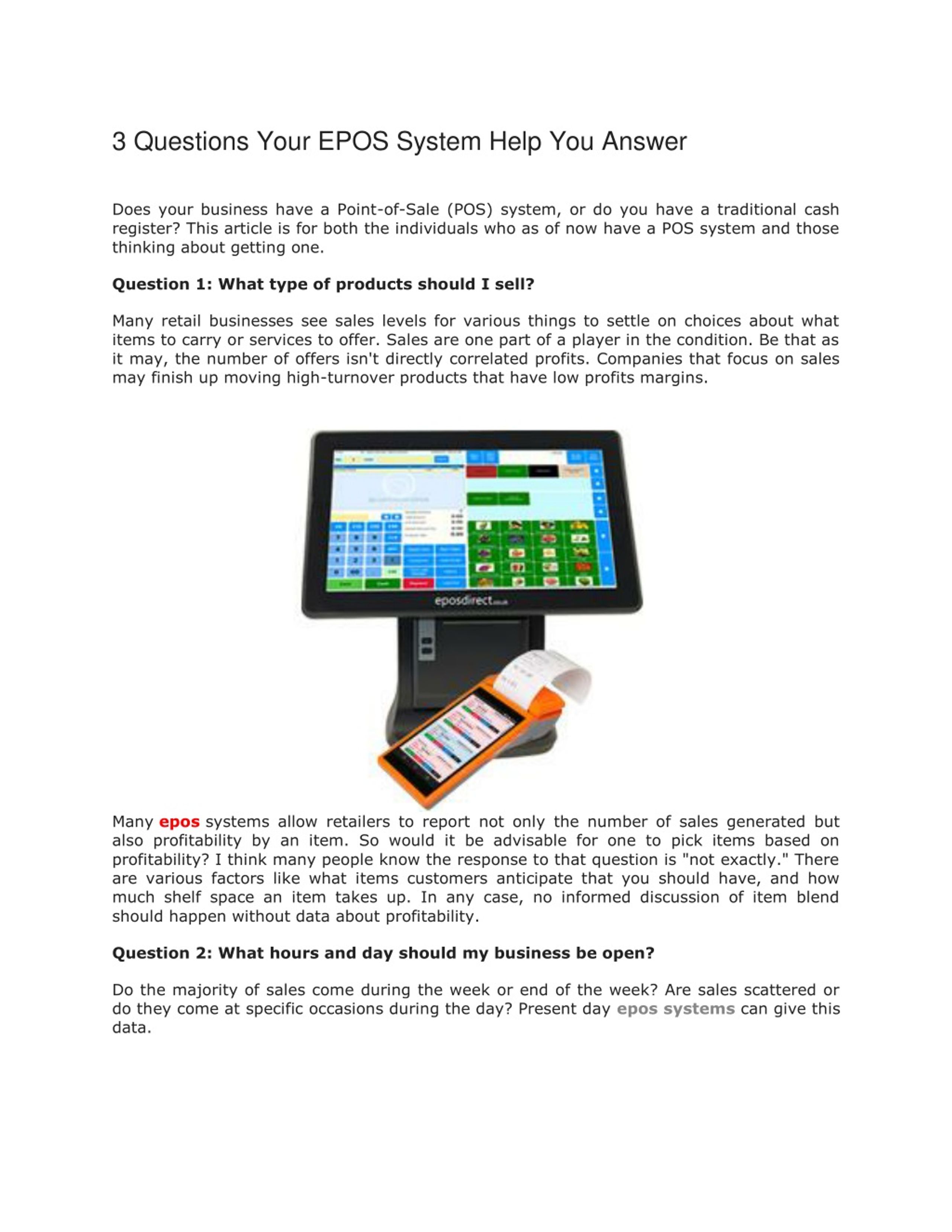 PPT - 3 Questions Your EPOS System Help You Answer PowerPoint ...