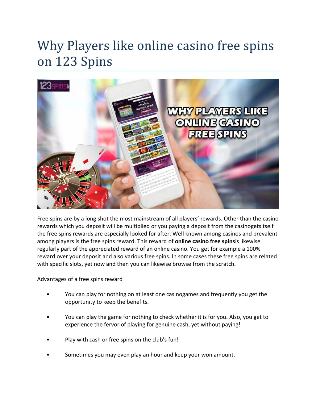 why players like online casino free spins