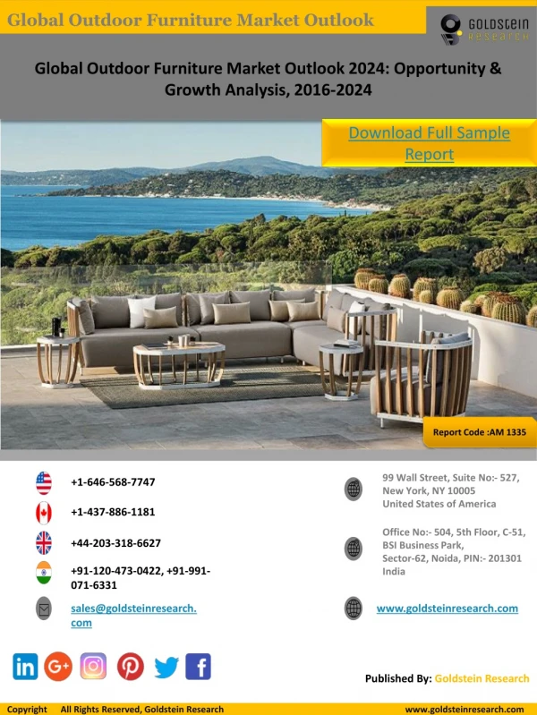 Outdoor Furniture Industry Statistics & Market Research-Sample