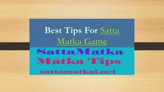 How to Find Essential Tips Of Satta Matka Game - slide 1