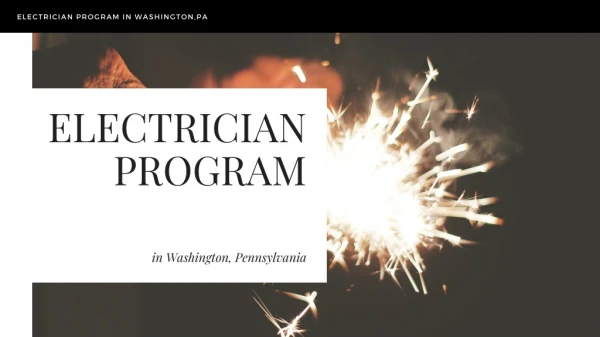 Electrician Programs in Washington, PA