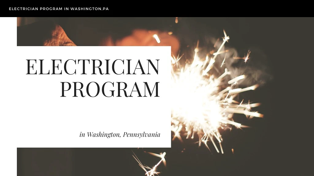 electrician program in washington pa