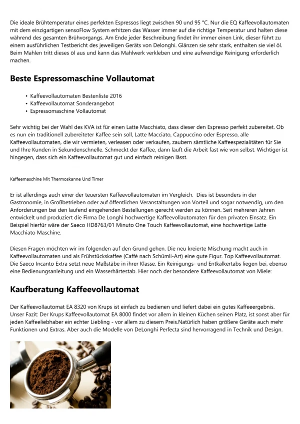 Der ultimative Guide für Die Besten Vollautomaten Kaffeemaschinen