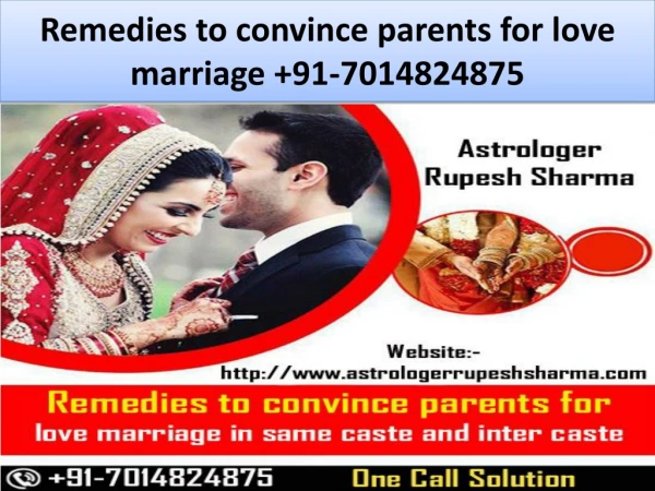Remedies to convince parents for love marriage