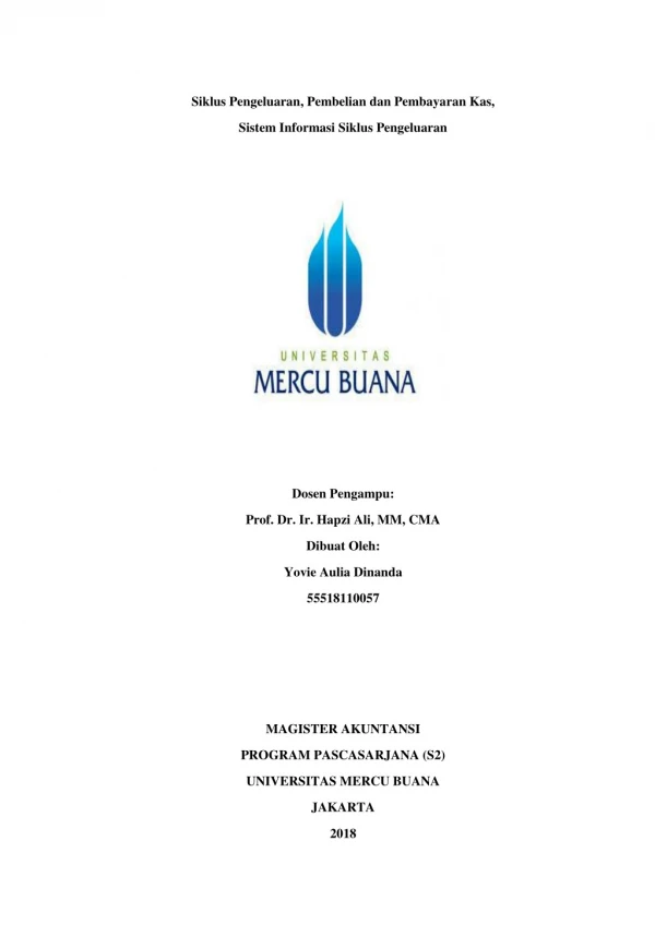 10, SI & PI Yovie Aulia Dinanda, Hapzi Ali, Siklus Pengeluaran, Pembelian dan Pembayaran Kas, Sistem Informasi Siklus Pe