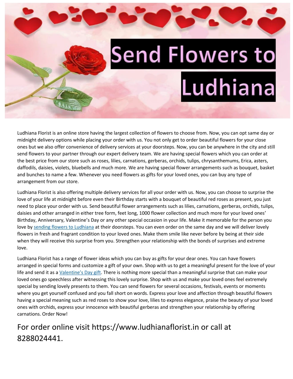 ludhiana florist is an online store having