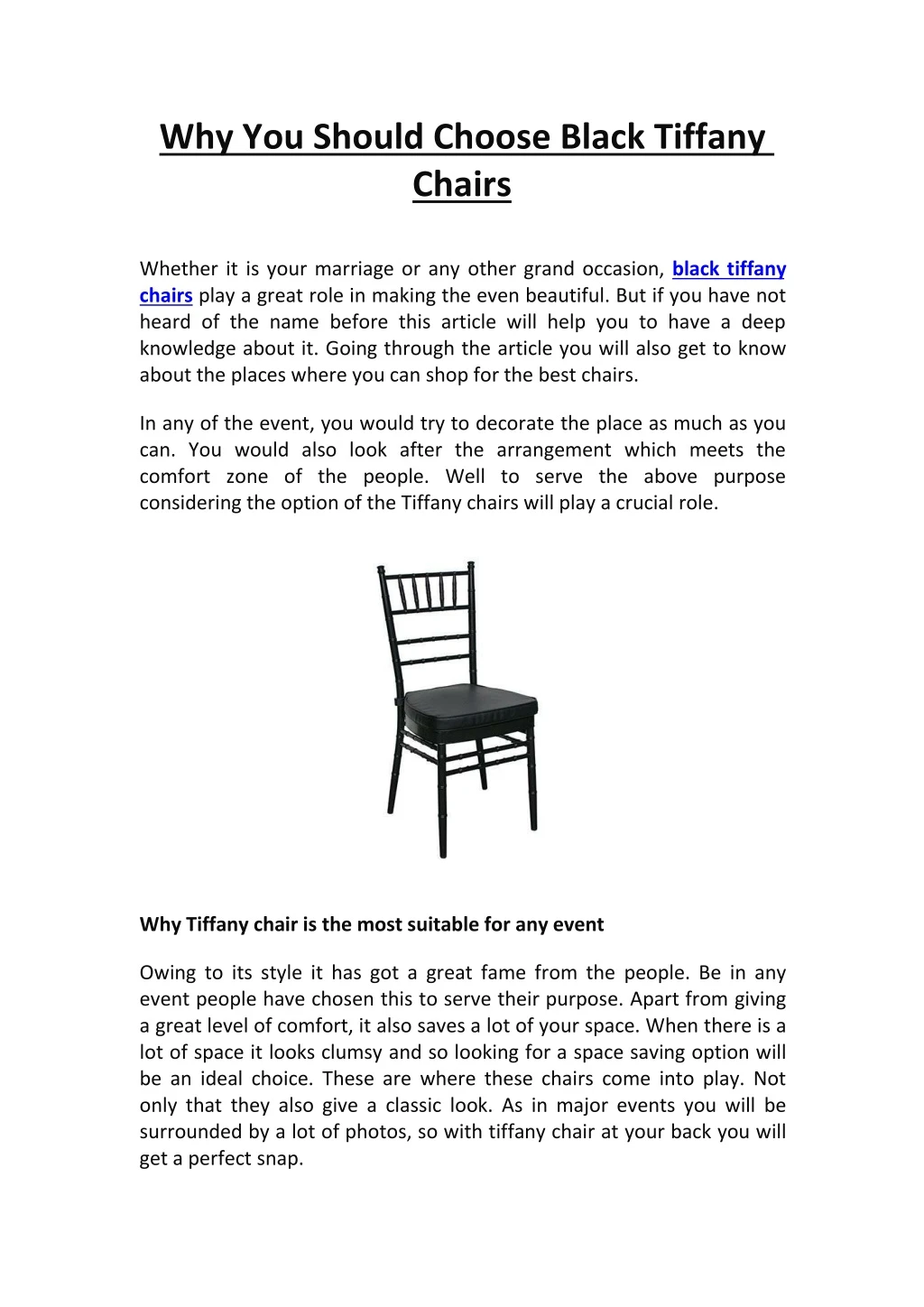 why you should choose black tiffany chairs